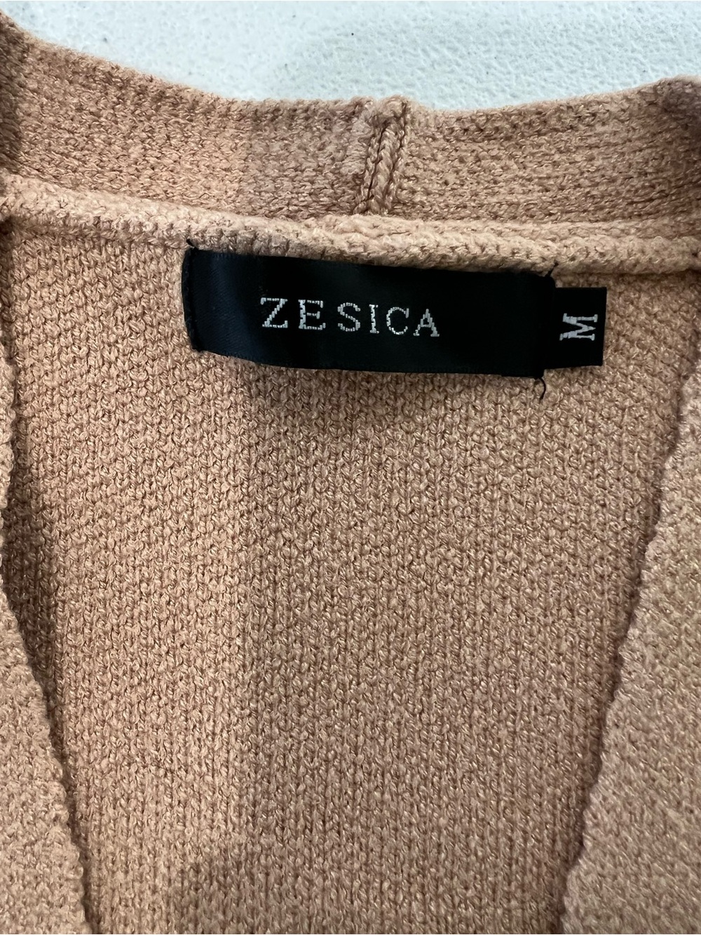 Zesica Open-Front Long Cardigan Sweater in Camel M - Picture 7 of 9